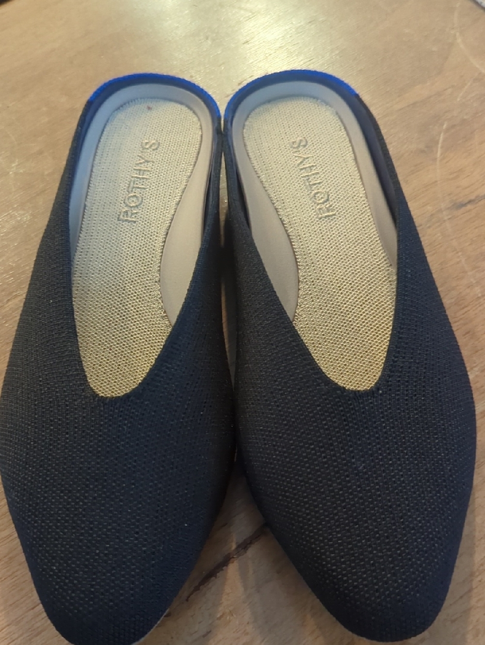 Rothy's Black Knit Slip-On Mules